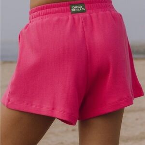 Daily Drills Women's Pink Rib Knit Shorts xs/s